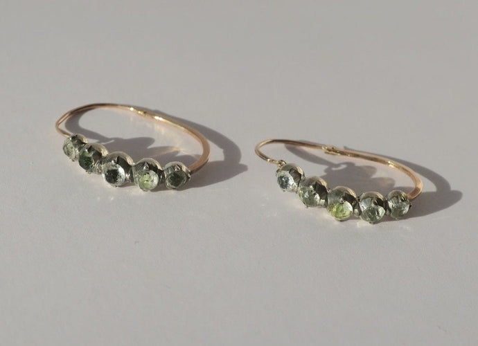 Boucles d'oreilles Boucles d’oreilles Poissardes 1798-1809 Pierres facettées or rose et argent 58 Facettes