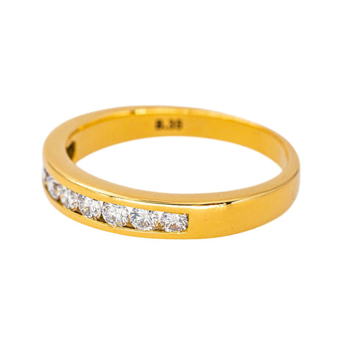 Bague 53 Bague  Demi-alliance  Or jaune Diamant 58 Facettes 4153442CN
