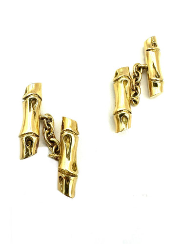 Boutons de manchette HERMES. Boutons de manchettes vintage or jaune 18K 58 Facettes