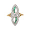 Bague 53 Bague Or jaune, Or blanc Diamant, Emeraude 58 Facettes 3308125CN