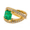 Bague 54.5 Bague Or jaune Emeraude, Diamant 58 Facettes 3440736CN