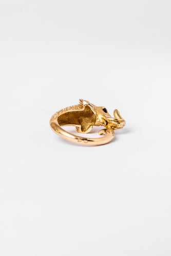 Bague 52.5 Bague JEAN ET PIERRE BELLIN Eléphant en or jaune et onyx 58 Facettes