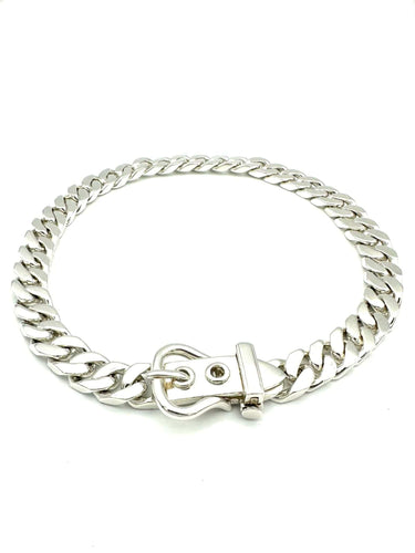 Collier HERMES. Collection "Boucle sellier", collier vintage en argent 58 Facettes