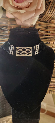 Collier de Chien Belle Époque,  platine et or jaune, serti de diamants 58 Facettes