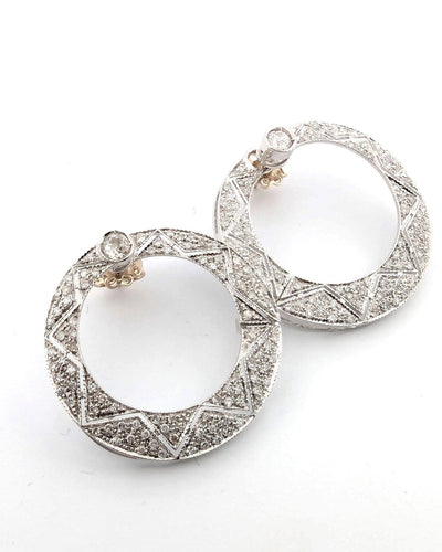 Boucles d'oreilles Boucles d'oreilles en or blanc avec diamants 58 Facettes