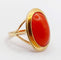 Bague 43 Bague cocktail or rose, cabochon de corail, Art Déco 58 Facettes A06379