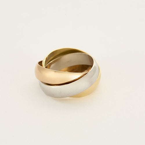 Bague 54 CARTIER - Trinity - Bague trois anneaux en or de trois couleurs 58 Facettes MON0836
