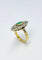 Bague 58 Bague Art Déco en or avec accents de platine, sertie d'une émeraude naturelle et de 28 diamants. 58 Facettes E14