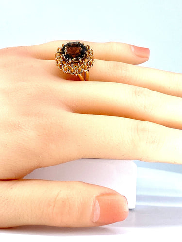 Bague 56 Bague en or jaune et topaze 58 Facettes AB318