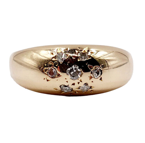 Bague 47 Bague bombée dôme or rose diamants serti étoilé (circa 1940) 58 Facettes A05459