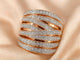 Bague 54 Bague en or rose sertie de diamants taille brillant 58 Facettes 2178