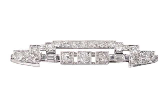 Broche Broche ancienne en platine et diamants 58 Facettes 32714