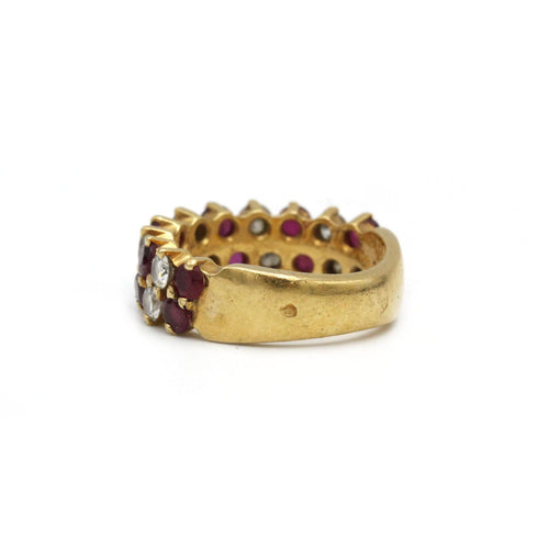 Bague 49 Bague - or jaune 750 - diamants et rubis 58 Facettes 1087