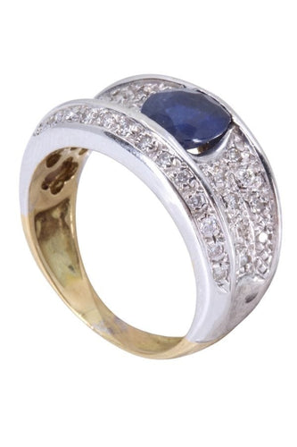 BAGUE MODERNE SAPHIR ET DIAMANTS 58 Facettes 095271