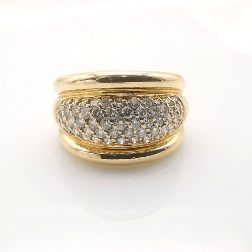 Bague 62 Bague en or jaune diamants 58 Facettes