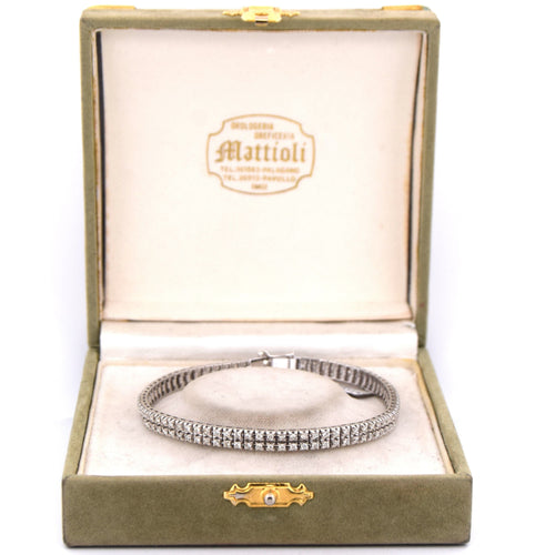Bracelet BRACELET « TENNIS » EN OR BLANC 18 KT AVEC DIAMANTS 58 Facettes