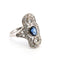 Bague 54 Bague en platine avec saphir et diamants 58 Facettes
