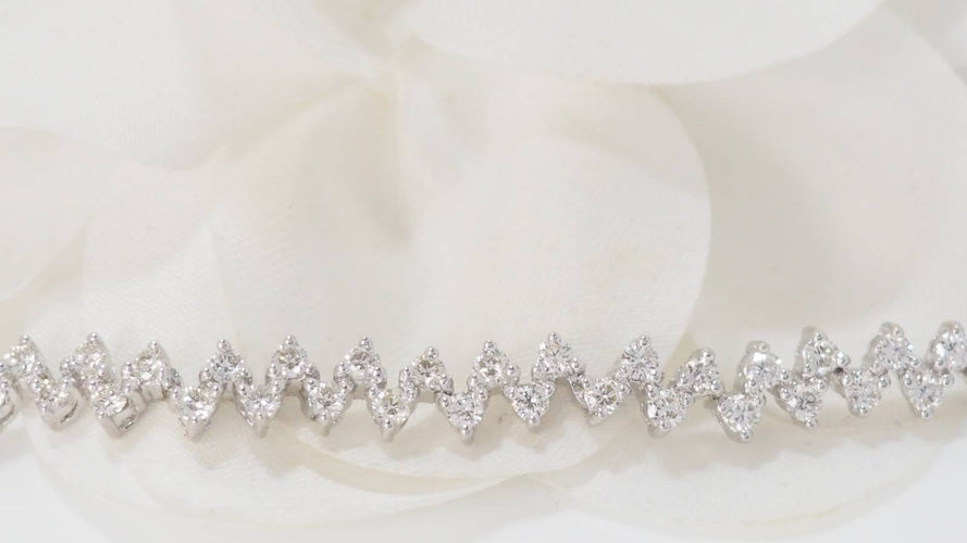 Bracelet 14.5cm Bracelet rivière en or blanc et diamants 58 Facettes 32158