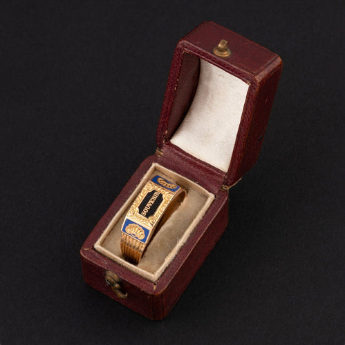 Bague 60 Bague en or jaune, émail - Vers 1825 Charles X 58 Facettes A3159