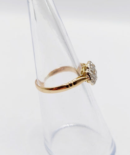 Bague 48.5 Bague marguerite or jaune, diamants taille ancienne (circa 1900) 58 Facettes A06229