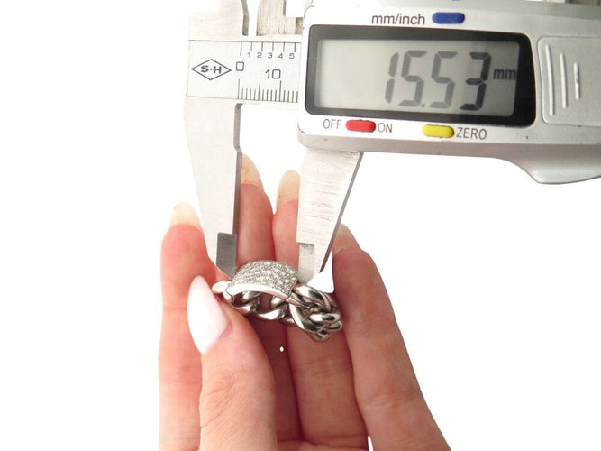 Bague 54 bague CHRISTIAN DIOR gourmette gm 54 or blanc 18k diamants 0.8ct 58 Facettes 268958