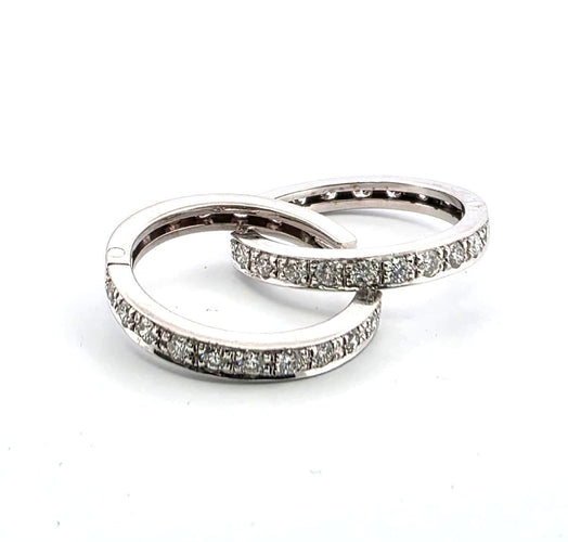 Boucles d'oreilles Boucles d'oreilles en or blanc 18 carats avec diamants 58 Facettes