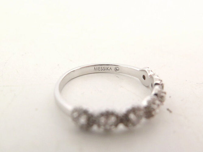 Bague 55 bague MESSIKA t55 or blanc 18k 2.7gr alliance sertie 7 diamant 0.47ct 58 Facettes 267817