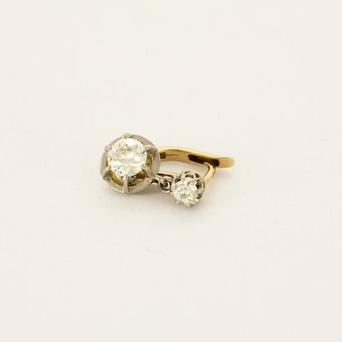 Boucles d'oreilles Boucles d'oreilles dormeuse en Or jaune & blanc 18k Diamants 58 Facettes CLA0682