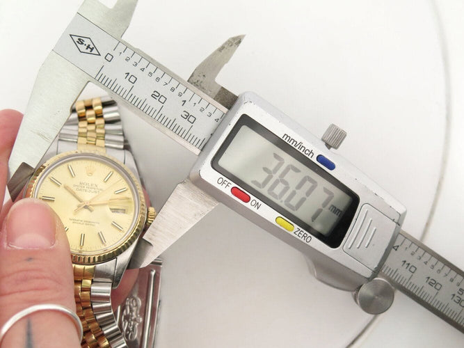 Montre vintage montre ROLEX datejust 16013 36 mm or et acier jubile automatique 58 Facettes 271034