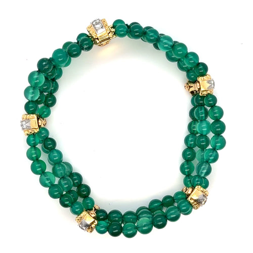 Bracelet Van Cleef & ARPELS - Bracelet or jaune Chrysoprase et diamants 58 Facettes 1.0000409/1