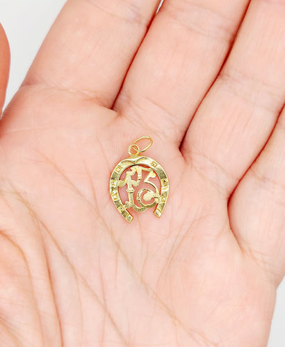 Pendentif Pendentif fer à cheval et numéro 13, chance 58 Facettes A05905