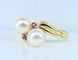 Bague 51 Bague en or jaune perles et rubis 58 Facettes AB648