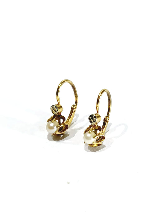 Boucles d'oreilles Paire de boucle d'oreille en or et perles 58 Facettes