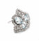 Bague 57 Bague en or blanc avec aigue-marine et diamants 58 Facettes