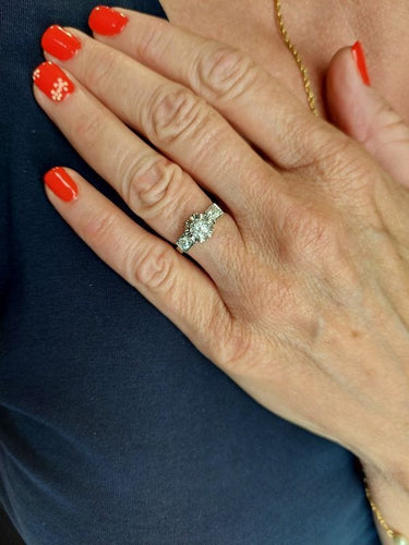 Bague 53 Solitaire art déco diamants 58 Facettes 088521