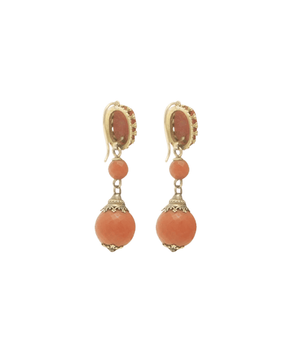 Pendentif Pendants d'oreille Rosen Or jaune 18K Semblant corail rose 58 Facettes BO210546/PENDANTSROSEN