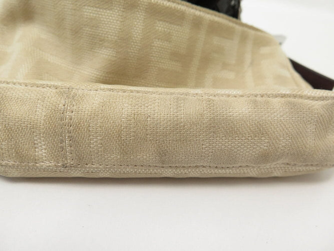 sac a main FENDI baguette en toile jacquard ff zucca beige 26424 hand bag 58 Facettes 270643