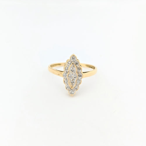 Bague 53 Bague marquise en or jaune et diamants 58 Facettes 30057