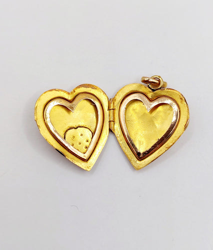 Висулка Античен медальон с лист от лоза в розово злато 18k и перли 58 Facettes A06357