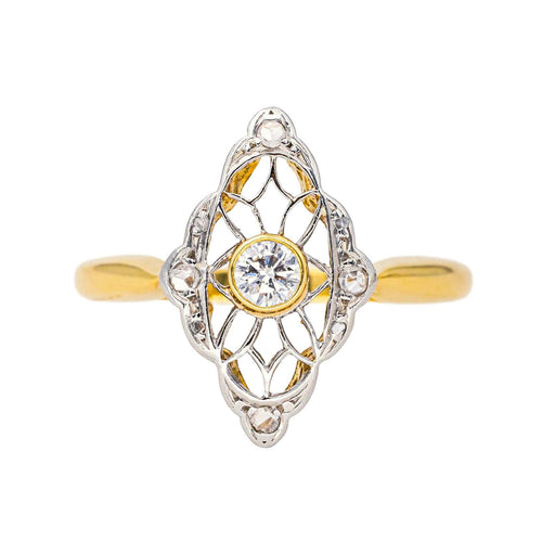 Bague 52 Bague Marquise Or jaune, Platine Diamant 58 Facettes 4615340CN