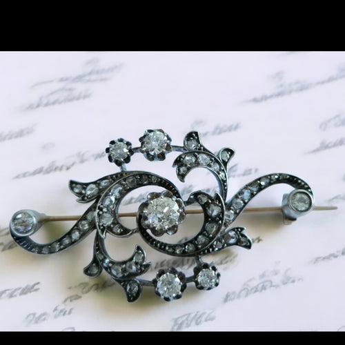 Broche ancienne Or & Diamants 58 Facettes