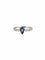 Bague 54 Bague en or blanc 18 carats saphir poire et diamants 58 Facettes