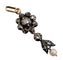 Pendentif Pendentif victorien fleur or jaune et argent, diamants taille roses sur paillon et perle (circa 1880) 58 Facettes A05643