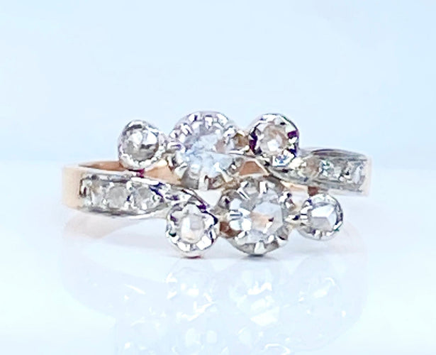 Bague 53 Bague en or 18 carats en diamants époque 1900 58 Facettes AB554