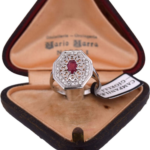 Pierścień Art Deco Rubinowy diament