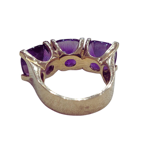 Ametist ve pembe altın yüzük 