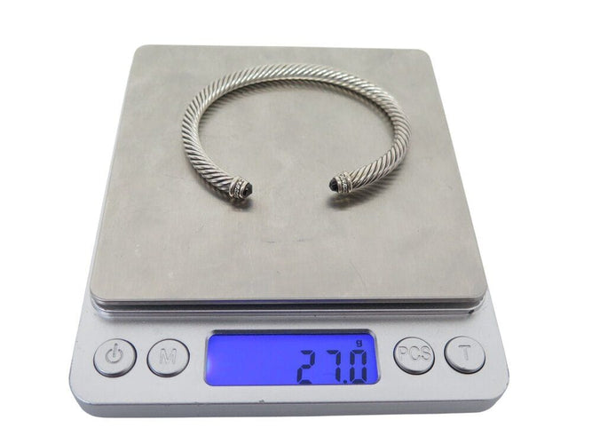 Bracelet bracelet DAVID YURMAN cable classique b04182 argent 925 5mm diamants grenat 58 Facettes 267208