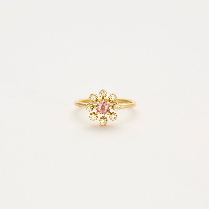 Anello in oro con zaffiri rosa e diamanti