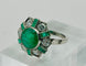 Bague 53 Bague vintage en platine avec émeraudes et diamants 58 Facettes 50265