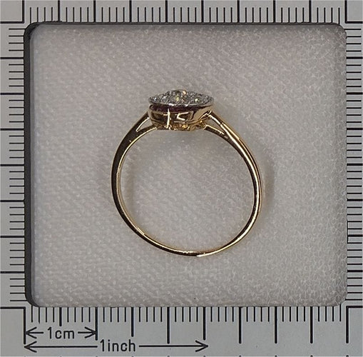 Bague 58 Bague de fiançailles Art déco vintage en diamant et rubis 58 Facettes 22237-0168